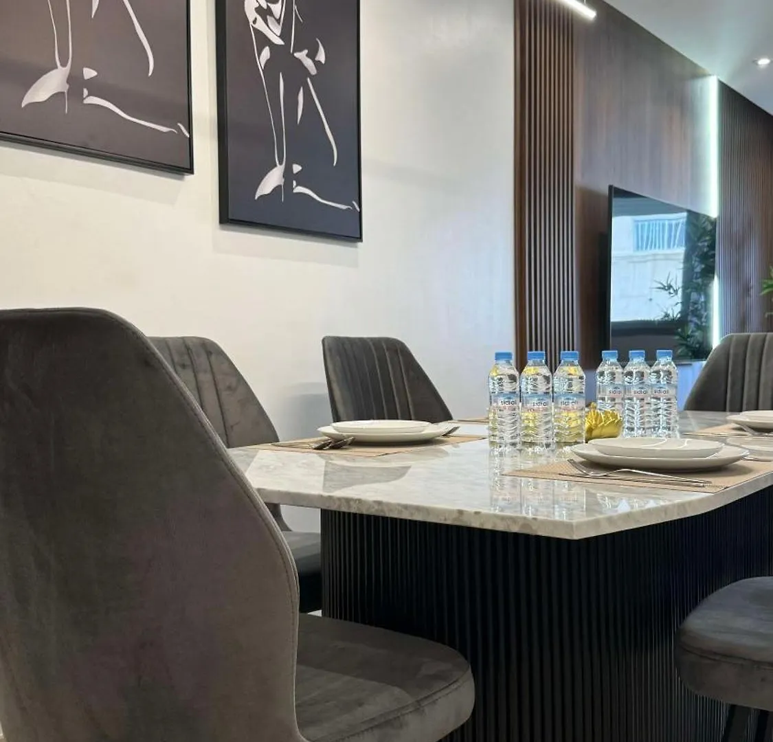 Garden View And Terrace 3Br - Appartali Luxury Platform 카사블랑카 모로코